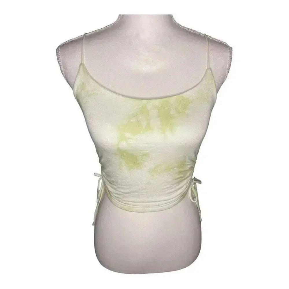 PacSun Women’s Small We To Me Green And White Cropped Strappy Tank